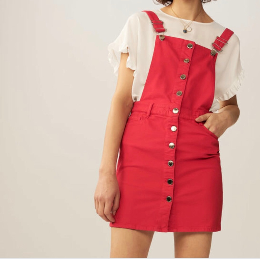 SOLD 😍 Maje RED jumpsuit dress in denim
